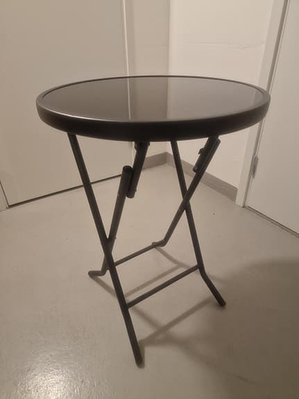 Trädgårdsbord med Svart glasskiva, Hopfällbart