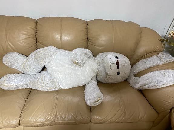 Teddykompaniet stor mjuk kanin vit