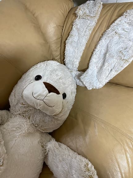Teddykompaniet stor mjuk kanin vit