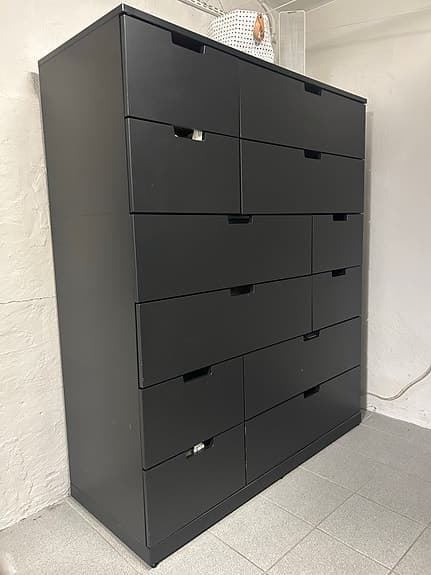 IKEA NORDLI Byrå med 12 lådor, antracit, 120x145 cm