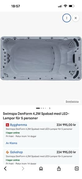 DenForm Swimspa 4,2 m spabad med LED-belysning för 5 personer
