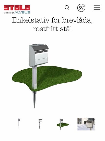 Stala PL-3 brevlåda i rostfritt stål