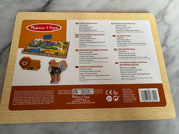 Melissa & Doug träpussel – Safari djur (8 bitar)
