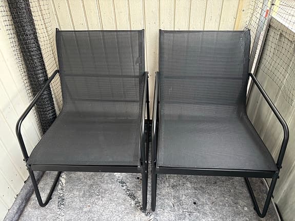 Svart utegrupp med soffa, 2 stolar och bord