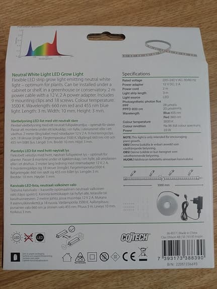 LED växtbelysning 3 m