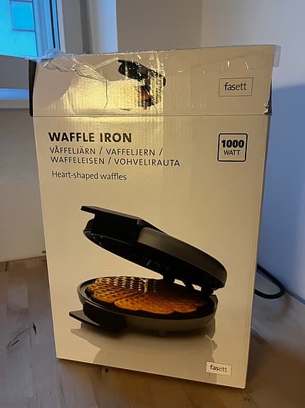 Våffeljärn Fasett 1000W – Helt oanvänt / nyskick