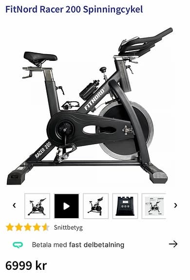 FitNord Racer 200 spinningcykel svart