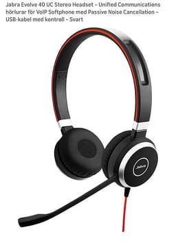 Jabra Evolve 40 MS Lync Stereo headset