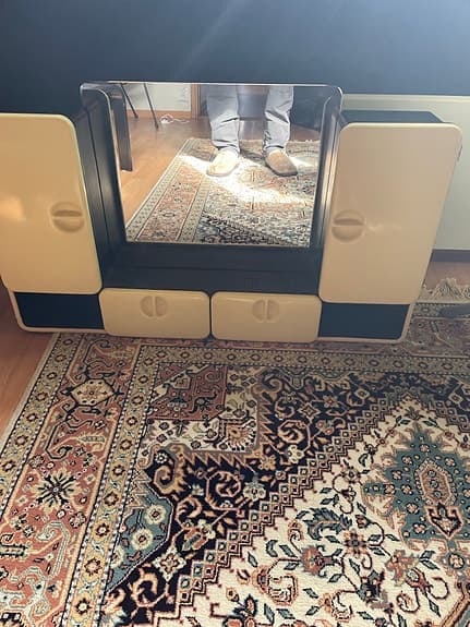 Spegel med förvaring i plast svart/beige
