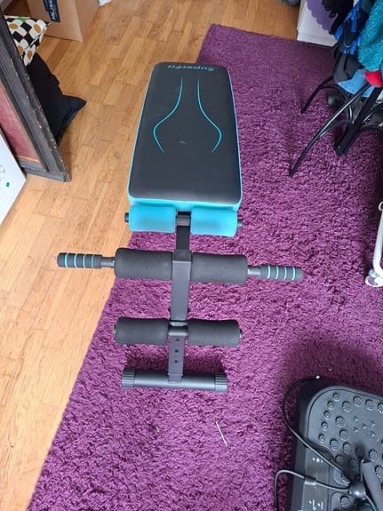 SuperFit träningsbänk svart/turkos