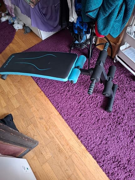 SuperFit träningsbänk svart/turkos