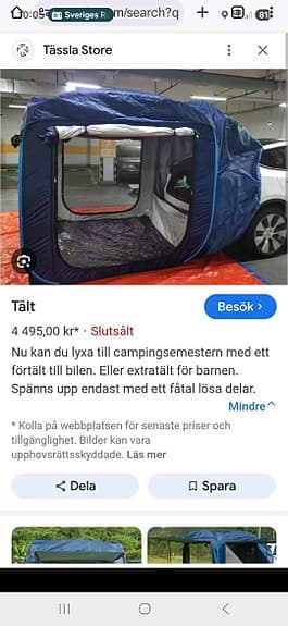 Täsla tält är blå!