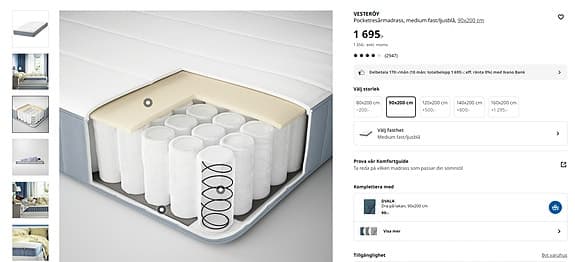 2 Sängar 90x200, Ikea