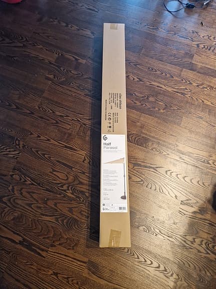 Halvt parasoll 1,25 x 2,5 m beige