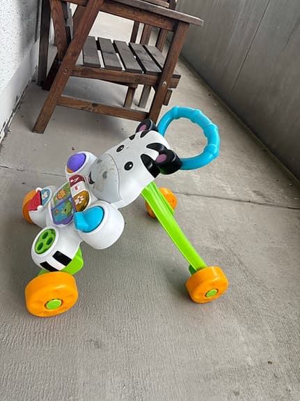 Fisher-Price leksaksmotorcykel och gåvagn