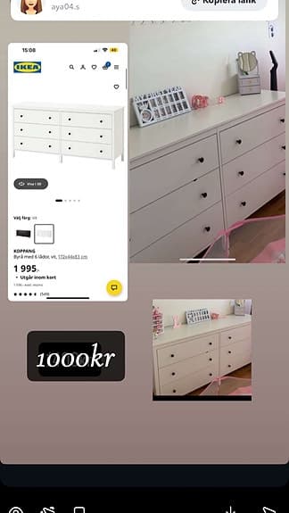 IKEA Aage Petersen byrå vit med flera lådor