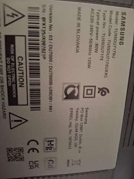Samsung TV 55" Ultra HD 4K