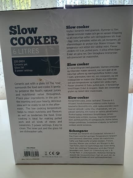 Clas Ohlson slow cooker 6 liter 290 W