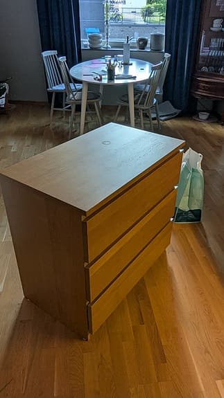 IKEA byrå med 3 lådor ekfanér