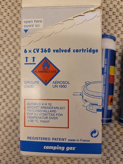 Camping gaz (CV360) 3 gaspatroner, Made in France