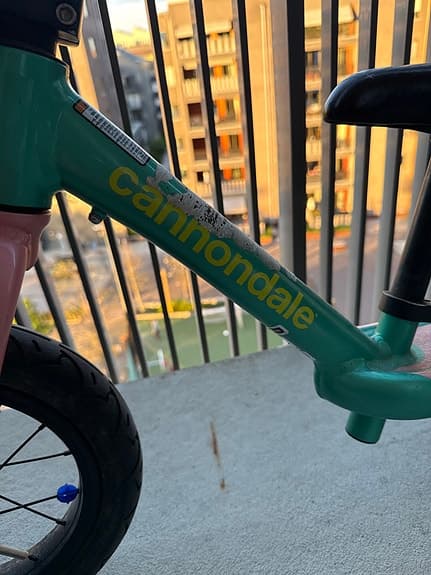 Cannondale balanscykel 12" grön/rosa