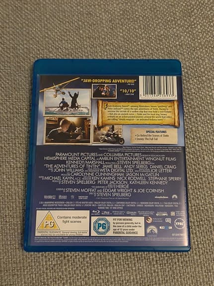 Bluray film: The Adventures of TinTin  The Secret of the Unicorn (blu-ray film)