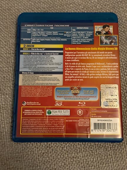 Bluray: BOLT blu-ray 3D film + bluray 2D