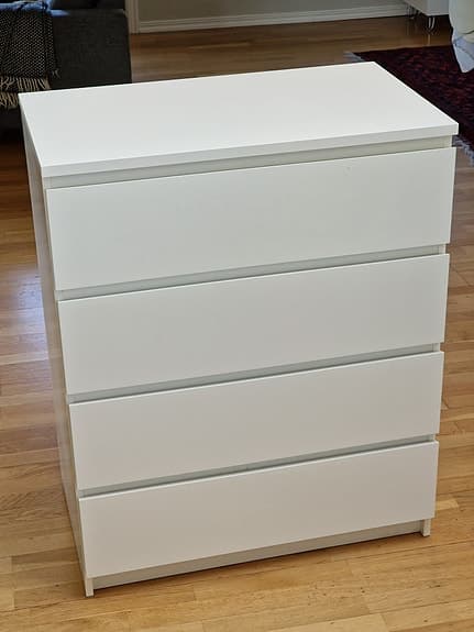 IKEA Malm byrå med 4 lådor vit 80x100 cm