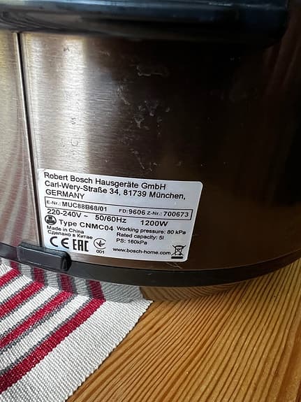 Bosch MUC88B68 Multicooker tryckkokare svart