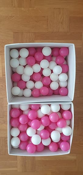 Lekbollar rosa och vita till bollhav - 340 st