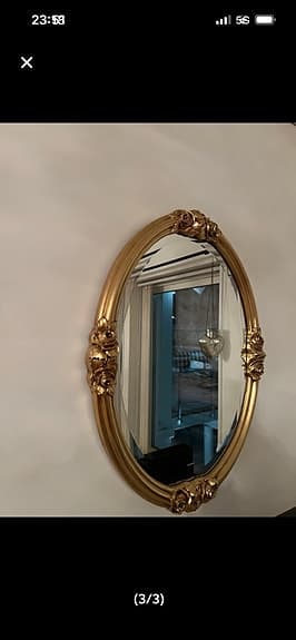 Elegant Guld oval spegel