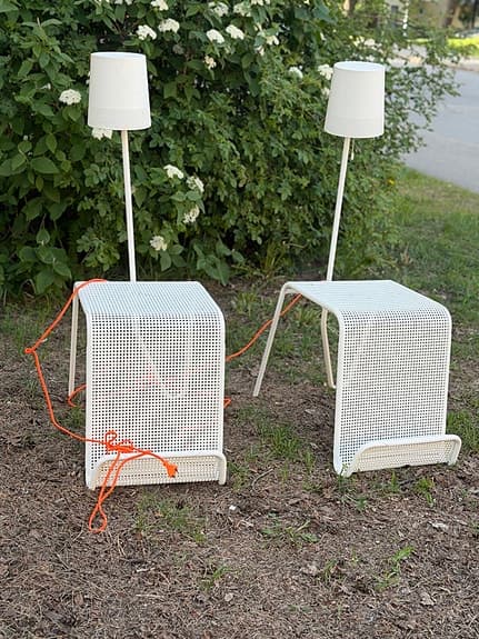 2 st nattduksbord / sidobord TOMEK RYGALIK.  MED LAMPA, PS 2014