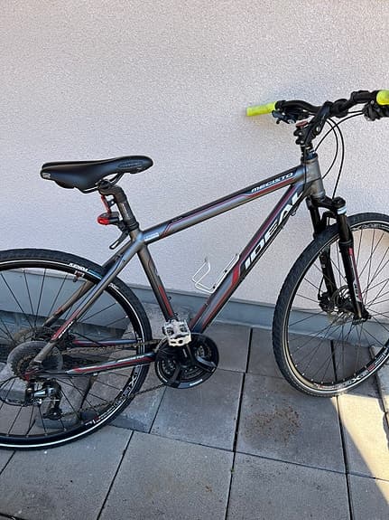 Ideal hybridcykel grå/svart med dämpad framgaffel