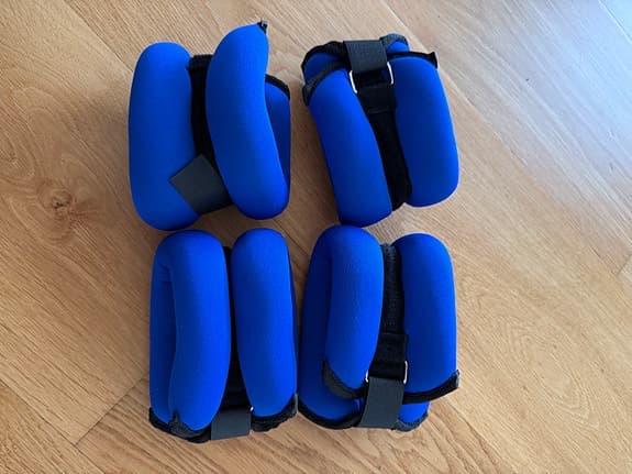 Blå träningsvikter för handleder/anklar