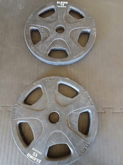 2 st Eleiko 15 kg bumperplate