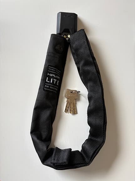 Hiplok Lite cykellås kedjelås svart 75cm x 6mm