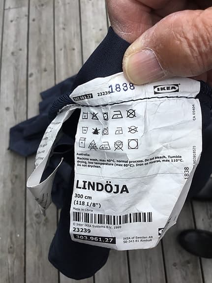 Tyg till parasoll, blått, 300 cm