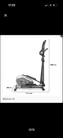 Crosstrainer silver/svart med display