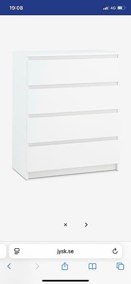 Byrå med 4 lådor