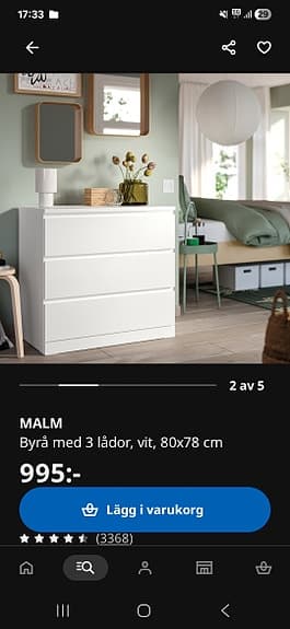 Vit IKEA MALM byrå
