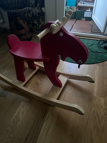 IKEA EKORRE gunghäst röd trä