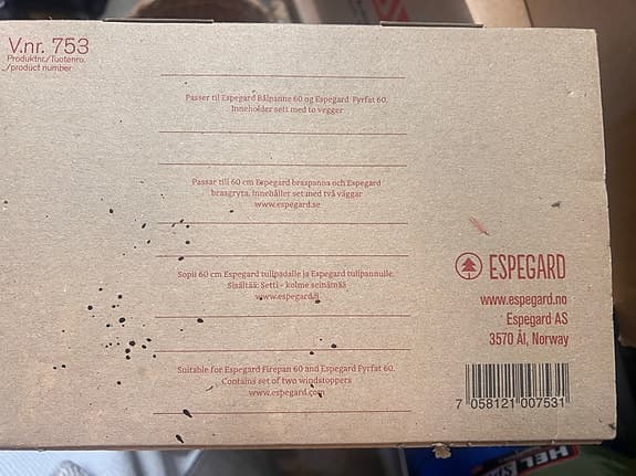 Espegard vindskärm till eldstad/grill