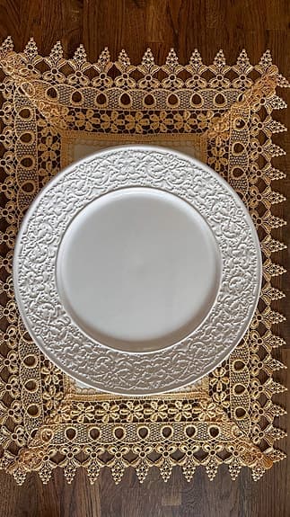 Elegant brasiliansk spetsdukning – Set med 4 bordsunderlägg