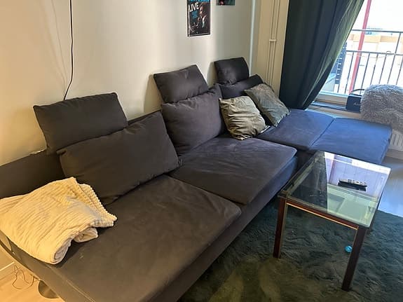SÖDERHAMN 4-sitssoffa, med schäslong och öppna slut
