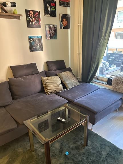 SÖDERHAMN 4-sitssoffa, med schäslong och öppna slut