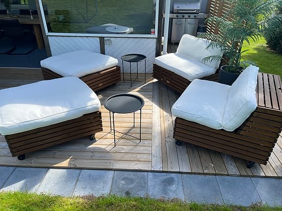 Hillerstorp utemöbler loungemoduler i kanel