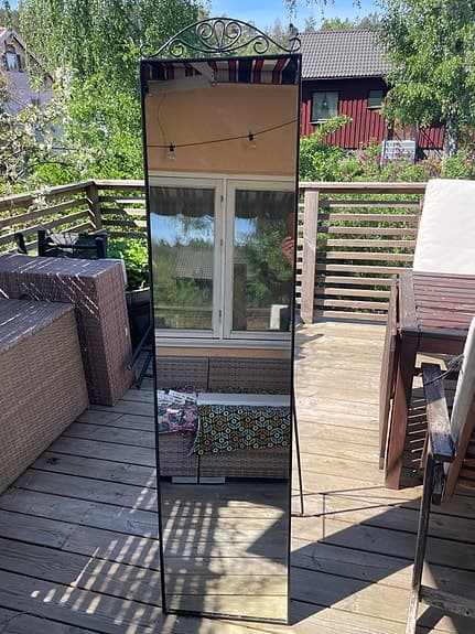 IKEA KARMSUND golvspegel svart 40x167 cm