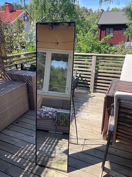 IKEA KARMSUND golvspegel svart 40x167 cm