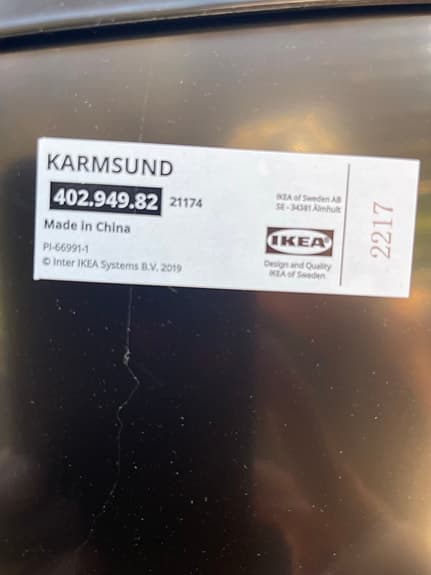 IKEA KARMSUND golvspegel svart 40x167 cm