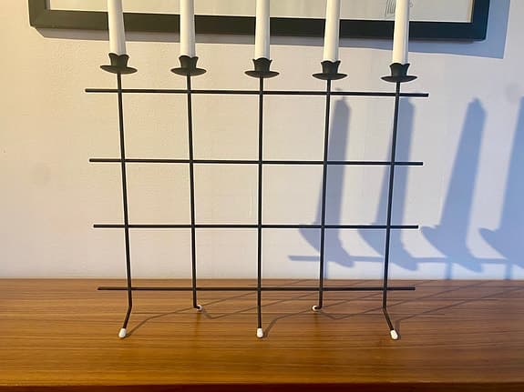 Ljusstake smide, vintage - snabbt köp prioriteras